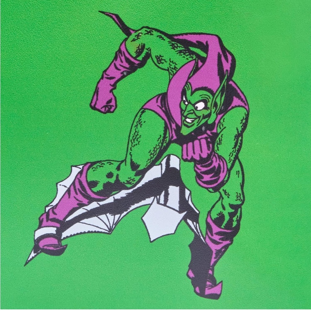 NWT Set Loungefly Marvel: Green Goblin Cosplay Mini Backpack and Wallet - Picture 4 of 8